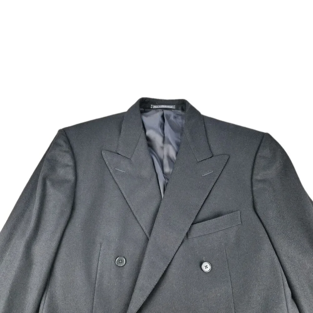 Ermenegildo Zegna Taglio Exclusivo Sport Coat US 44L Men Black Wool/Cashmere DB